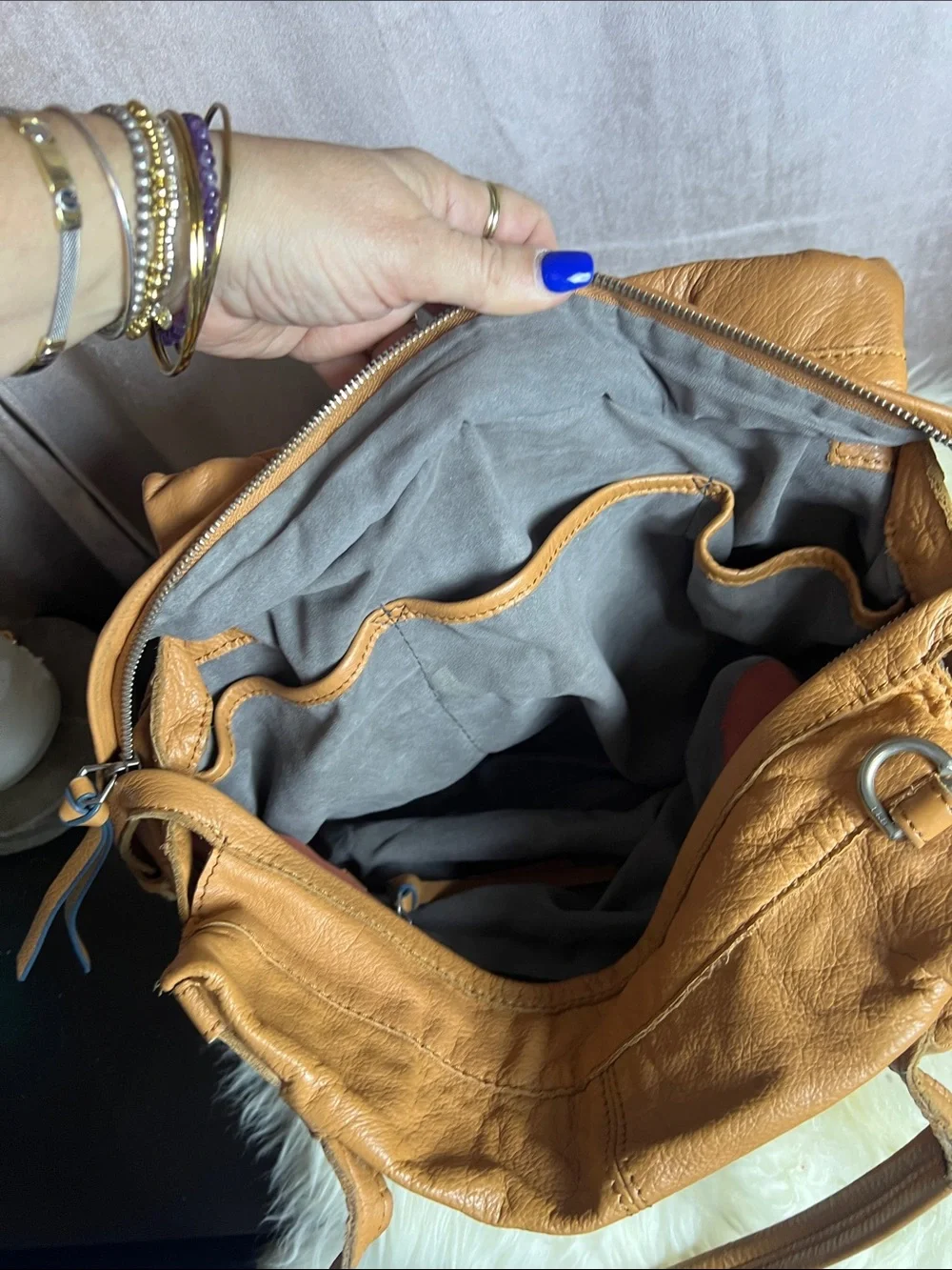 Liebeskind Berlin ] Women's Tan Leather Tote Handbag - Classic Everyday Carryall